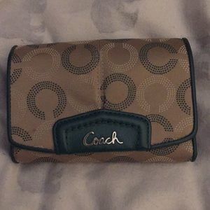 Coach Beige Tri-Fold Wallet